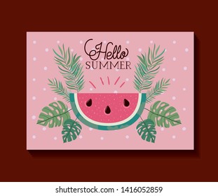 Hello summer and vacation frame design