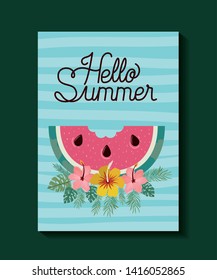 Hello summer and vacation frame design