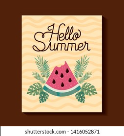 Hello summer and vacation frame design