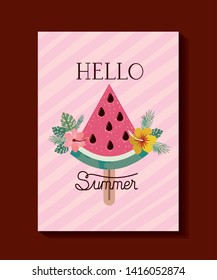 Hello summer and vacation frame design