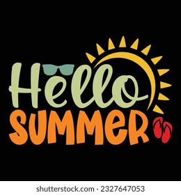 Hello Summer Vacation SVG T-shirt Design