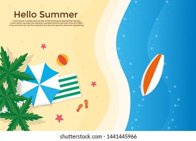 Hello summer. And a variety of colorful and fashionable. and beautiful with paper cut. And can be used as an illustration