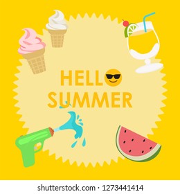 Hello summer vector 