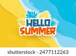 Hello Summer Vector Background Template Design