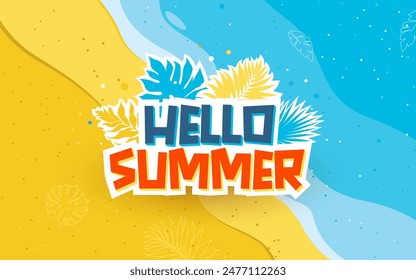 Hello Summer Vector Background Template Design