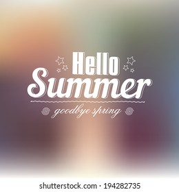 Hello summer vector background with text design