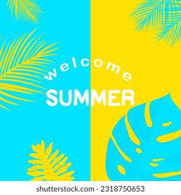 hello summer vector background. welcome summer. suitable for card or banner