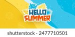 Hello Summer Vector Banner Background Template Design