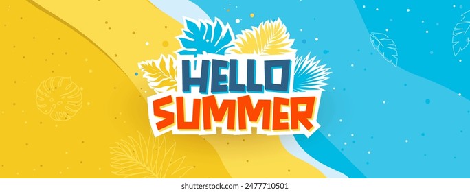 Hello Summer Vector Banner Background Template Design