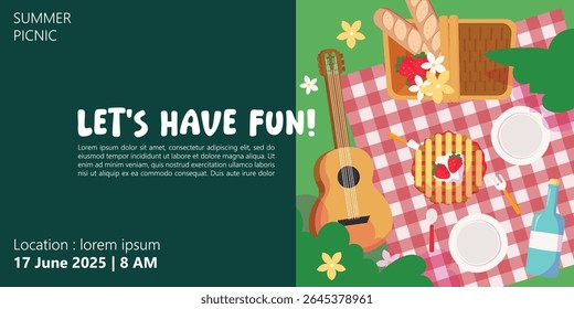 Hello Summer Vector Banner Background Template Design