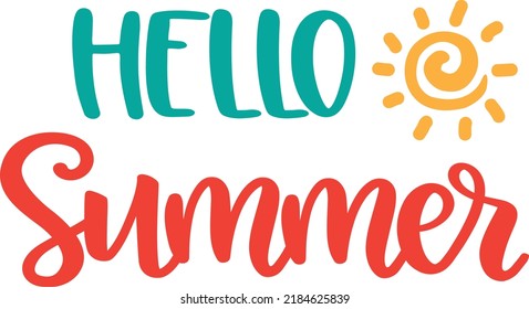Hello Summer Vector, Summer Vector File