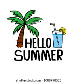 hello summer. vector illustration.