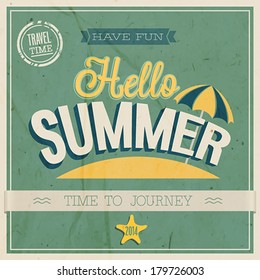 Hello summer. VEctor Illustration.