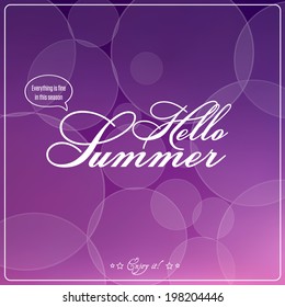 Hello summer. Vector illustration