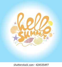 Hello summer. Vector illustration