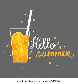 Hello summer -Vector illustration.
