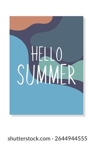 Hello Summer Vector Illustration with Abstract Shapes