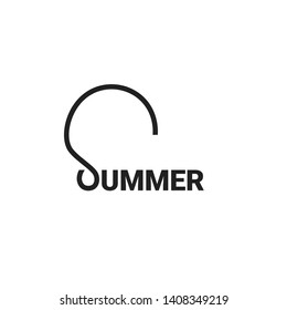 Hello Summer vector illustration, background. Fun quote hipster design logo or label. Lettering inspirational typography poster, banner. - Vector illustration
