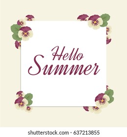 Hello Summer vector illustration, background. 