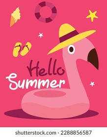 Hello summer vector illustration. Colorful vector designs for summer