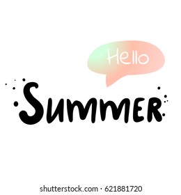 Hello summer - vector illustration eps 10. Summer holidays and vacation illustration. Fashion print, T-shirt, greeting card and banner design. 