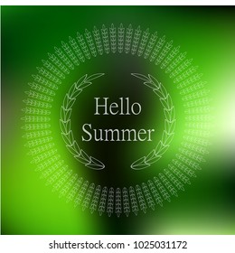 Hello Summer Vector illustration. gradient beautiful blurry color background. Nature blurred vector background. green forest