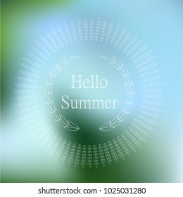 Hello Summer Vector illustration. gradient beautiful blurry color background. Nature blurred vector background. green forest