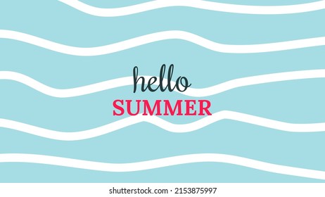 Hallo Sommer Vektorgrafik für Social Media Design Vorlagen Hintergrund mit Kopienraum für Text. Sommerlandschaften Hintergrund für Banner, Grußkarten, Poster und Werbung.