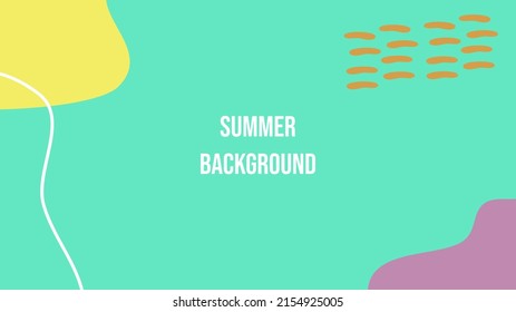 Hello summer vector illustration for social media design templates background with copy space for text. Summer landscapes background for banner, greeting card, poster, and advertising.