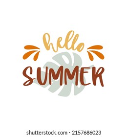 Hello summer vector lettering illustration
