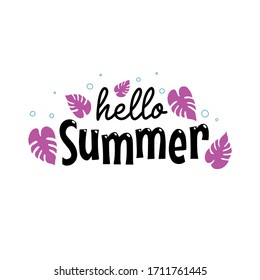 hello summer vector lettering quote