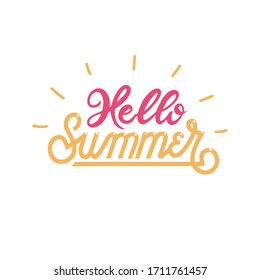 hello summer vector lettering quote