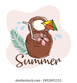 Hello summer vector. Poster summer symbol. Hello summer background.