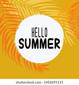 Hello summer vector. Poster summer symbol. Hello summer background.