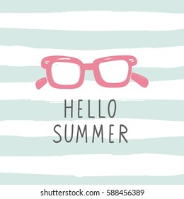 Hello summer vector print