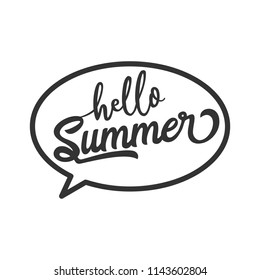 Hello Summer Vector Quote on White Background.
