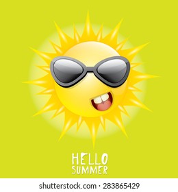 Hello Summer. vector summer smiling sun
