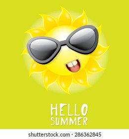 Hello Summer. vector summer smiling sun