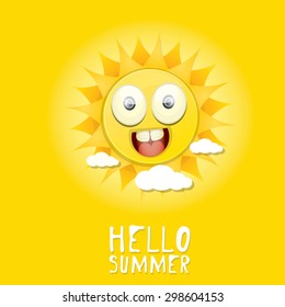 Hello Summer. vector summer smiling sun