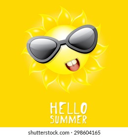 Hello Summer. vector summer smiling sun