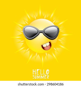 Hello Summer. vector summer smiling sun