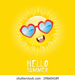 Hello Summer. vector summer smiling sun