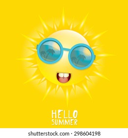 Hello Summer. vector summer smiling sun