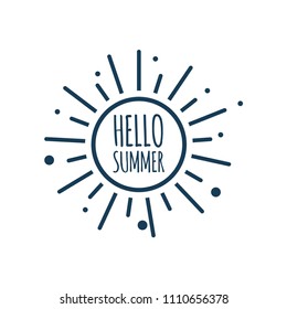 Hello Summer Vector Template Design Illustration
