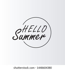 Hello Summer Vector Template. Design for poster, banner or print. Simple illustration