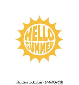 Hello Summer vector template. Summer season