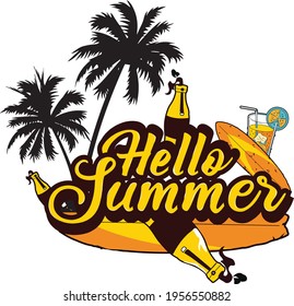 hello summer vector templates - print ready file