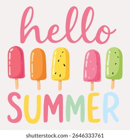 Hello Summer Vector  Tshirt Design