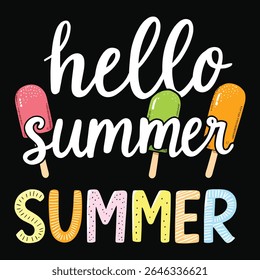 Hello Summer Vector Tshirt Design