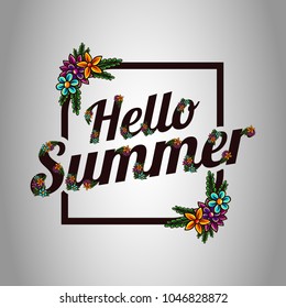Hello Summer vector in white background